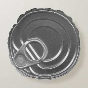 Tin Can Lid Grey Pillow Humourous