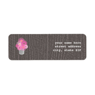 Tin Can Of Wildflowers Valentine's Address Label