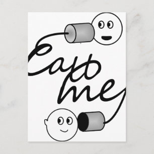 Tin Can Phone Call Me Postcard
