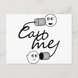 Tin Can Phone Call Me Postcard