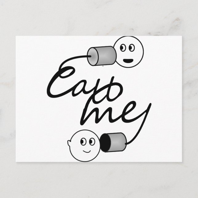 Tin Can Phone Call Me Postcard (Front)