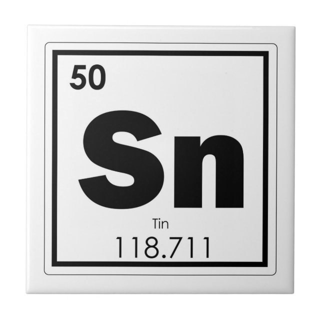 Tin chemical element symbol chemistry formula geek tile (Front)