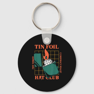 Tin Foil Hat Club - Free Thinker - Conspiracy Real Key Ring