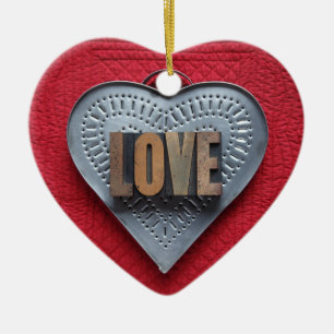 tin heart love heart ornament