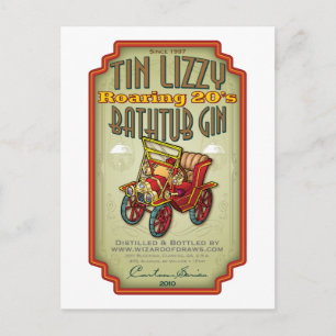 Tin Lizzy Bathtub Gin Postcard