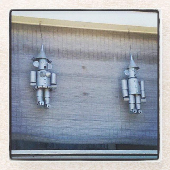 Tin Man & Tin Woman Glass Coaster (Front)