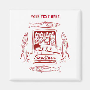 Tin of sardines magnet