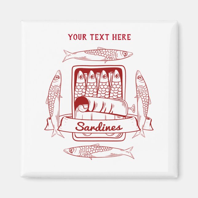Tin of sardines magnet (Front)