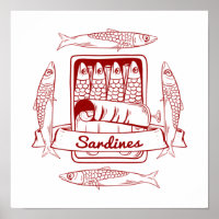 Tin of sardines pop art