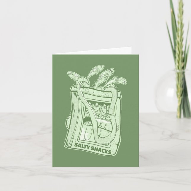 Tin of sardines salty snack card (Front)