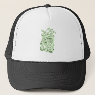 Tin of sardines salty snack trucker hat