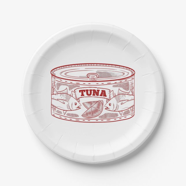Tin of tuna paper plate (Front)