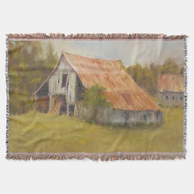Tin Roof Barn Throw Blanket (Front)