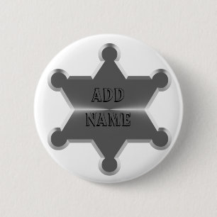 Tin Star Sheriff 6 Cm Round Badge