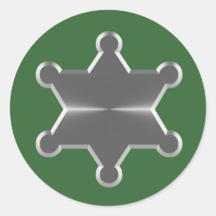 Tin Star Sheriff Classic Round Sticker