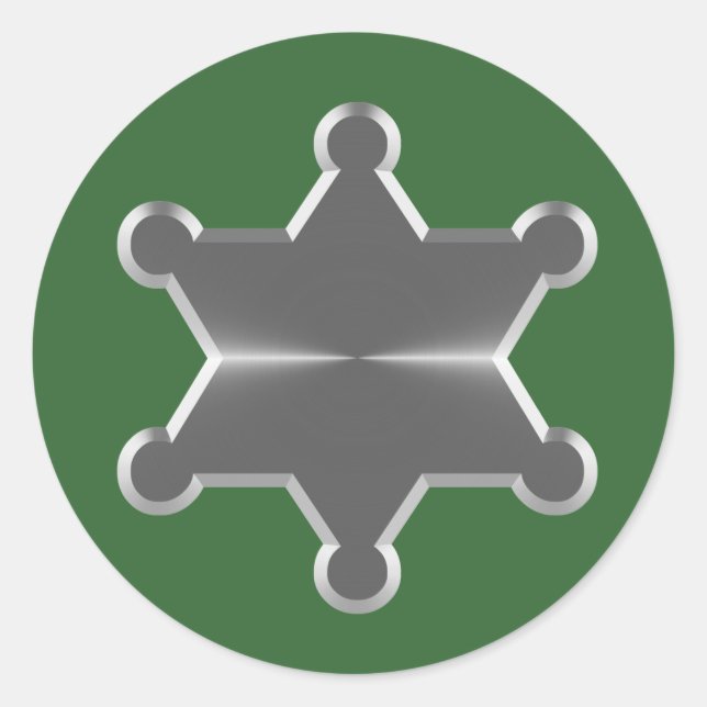 Tin Star Sheriff Classic Round Sticker (Front)