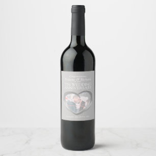 Tin wedding anniversary custom wine labels