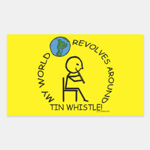 Tin Whistle - World Revolves Around Rectangular St Rectangular Sticker