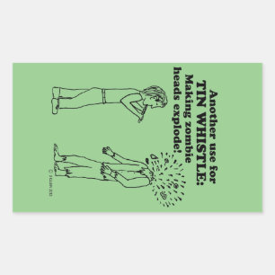 Tin Whistle Zombie Explode Rectangular Sticker