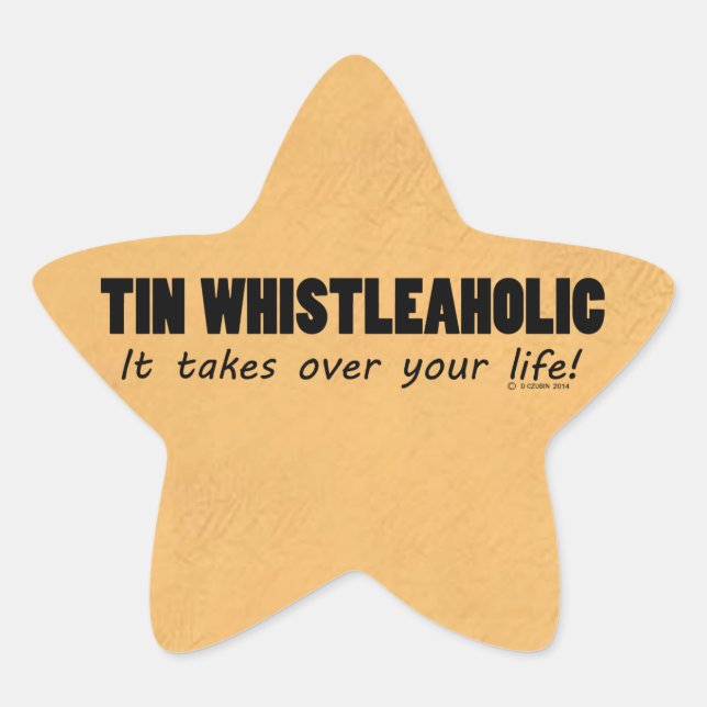 Tin Whistleaholic Life Star Sticker (Front)