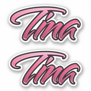 Tina faded pink sticker embroiderset