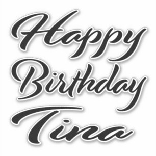 Tina name first name black Sticker birthday