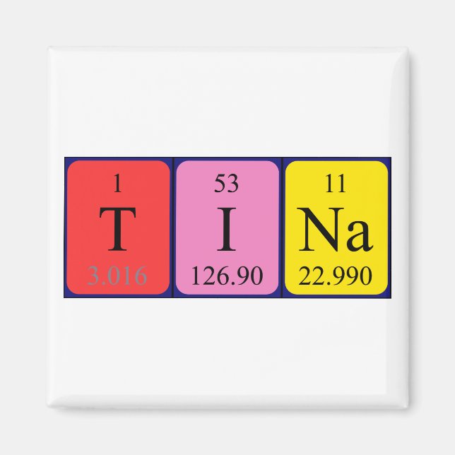 Tina periodic table name magnet (Front)