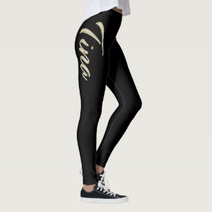 Tina white gold Handwriting trousers Leggings