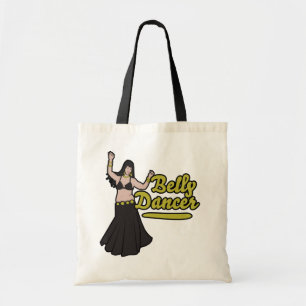Tinah Yellow and Black Belly Dancer Design Tote Bag
