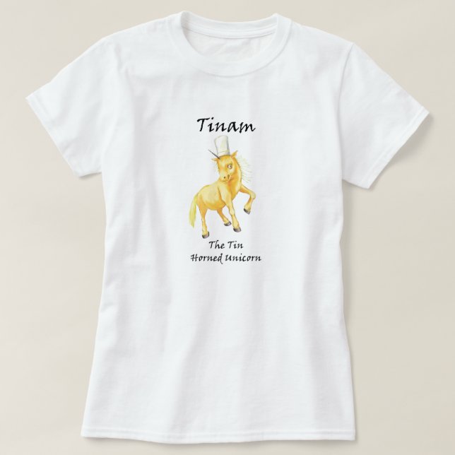 Tinam The Tin-Horned Unicorn Tee-Shirt T-Shirt (Design Front)
