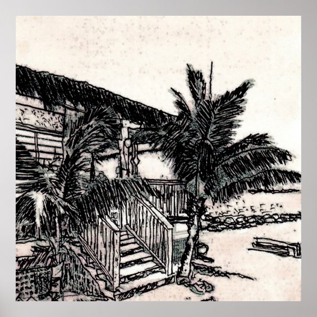Tina's Beach Shack, Long Island, Bahamas Poster (Front)