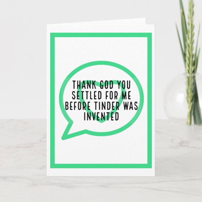Tinder... Anniversary card (Front)