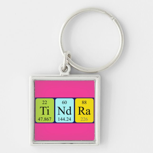 Tindra periodic table name keyring (Front)