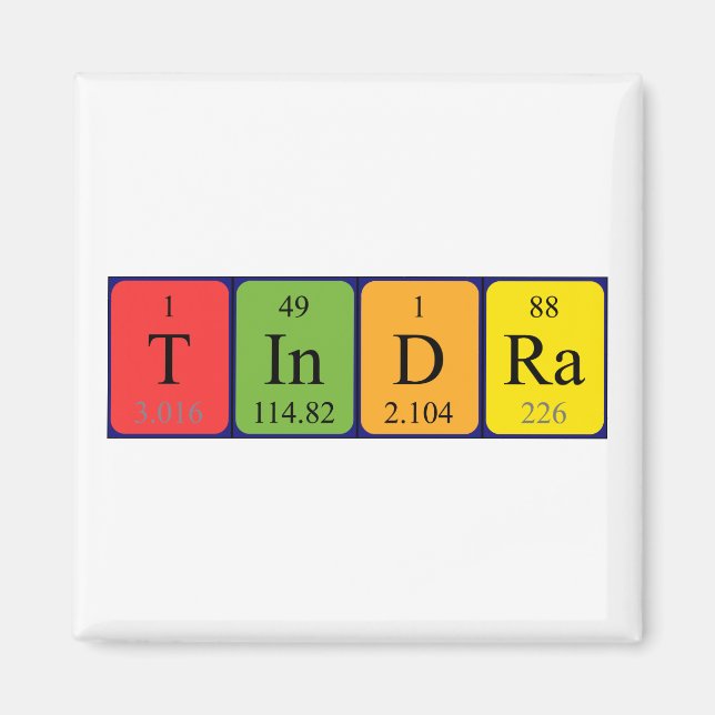 Tindra periodic table name magnet (Front)