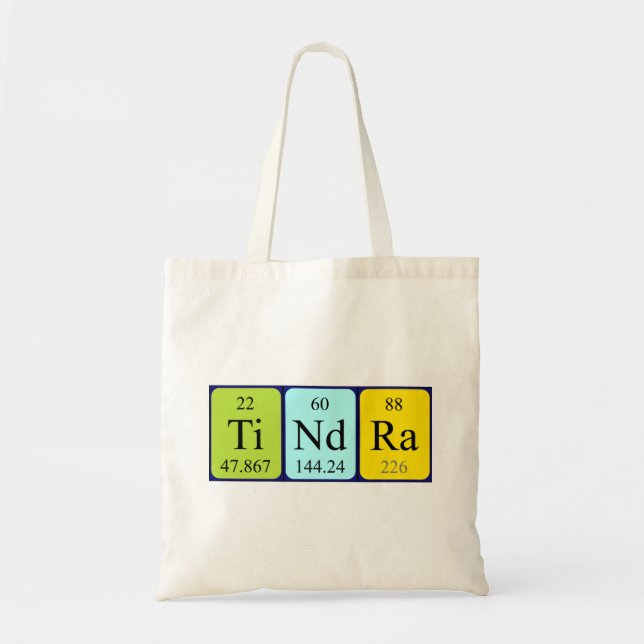 Tindra periodic table name tote bag (Front)