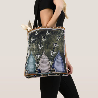 TINDR'S BEES All-Over-Print Shoulder Tote Bag