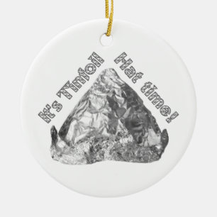 Tinfoil Hat Time Ceramic Tree Decoration