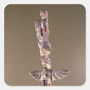 Tinglit Bird Clan totem pole Square Sticker