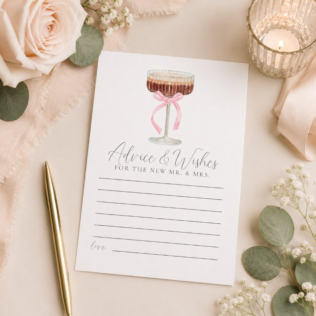 Tini Bit Closer Bridal Shower Advice Card (advice and wishes card)