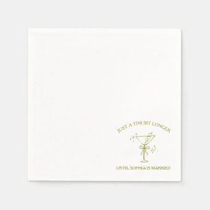 "Tini Bit Longer" Dirty Martini Olive Bachelorette Napkin