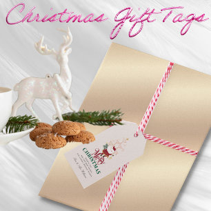 Tini Bit Merry Martini Office Christmas Santa Gift Tags