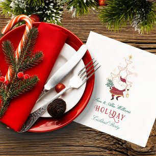 Tini Bit Merry Martini Office Christmas Santa Napkin