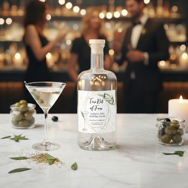 Tini Bit Of Fun Martini Soirée Liquor Bottle Label (Creator Uploaded)