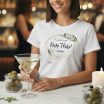 Tini Bit Of Fun Martini Soirée T-Shirt<br><div class="desc">Cheers to a "Tini" Bit of Fun! Elevate your next celebration with this Martini Soirée guest of honor t-shirt, where classic sophistication meets modern playfulness. Perfectly curated for milestone birthdays (like the big 30!), engagement parties, or an upscale "Girls' Night In, " this design sets the tone for an evening...</div>