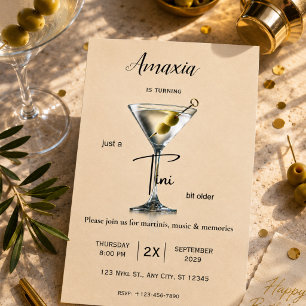 Tini Bit Older Birthday invite Martini