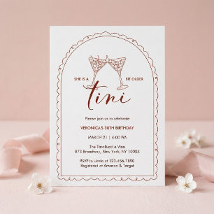 Tini Bit Older Cherry Martini Birthday Party Invitation