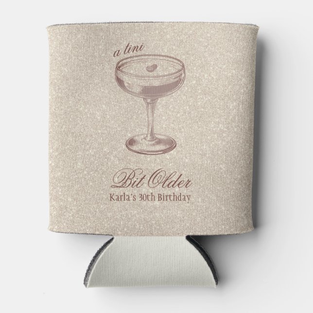 Tini Bit Older Elegant Gold Birthday Can Cooler (Front)