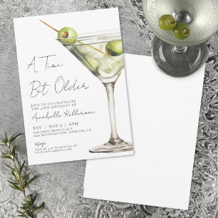 Tini Bit Older Elegant Martini Birthday Party Invitation