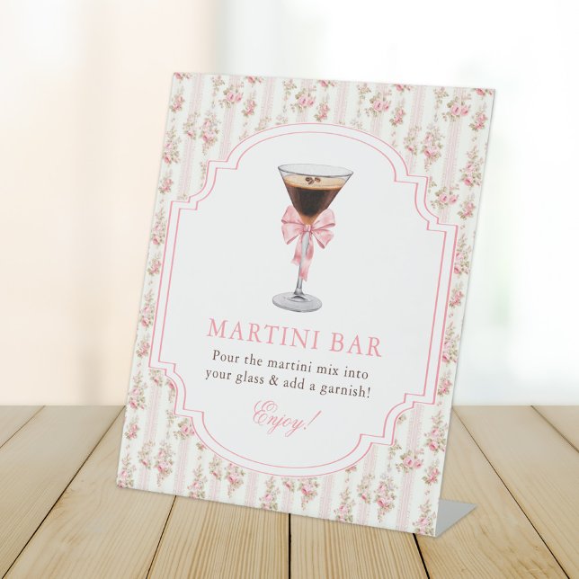 'Tini Bit Older Espresso Martini Bar Coquette Pedestal Sign (Creator Uploaded)