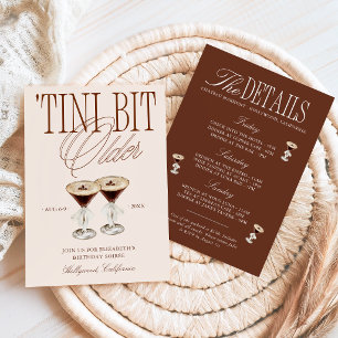 'Tini Bit Older Espresso Martini Birthday Invitation